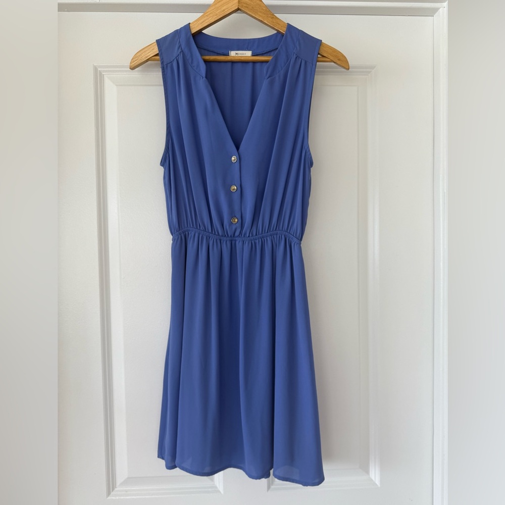 Everly Blue Sleeveless V-neck Sundress from Modcloth Size M